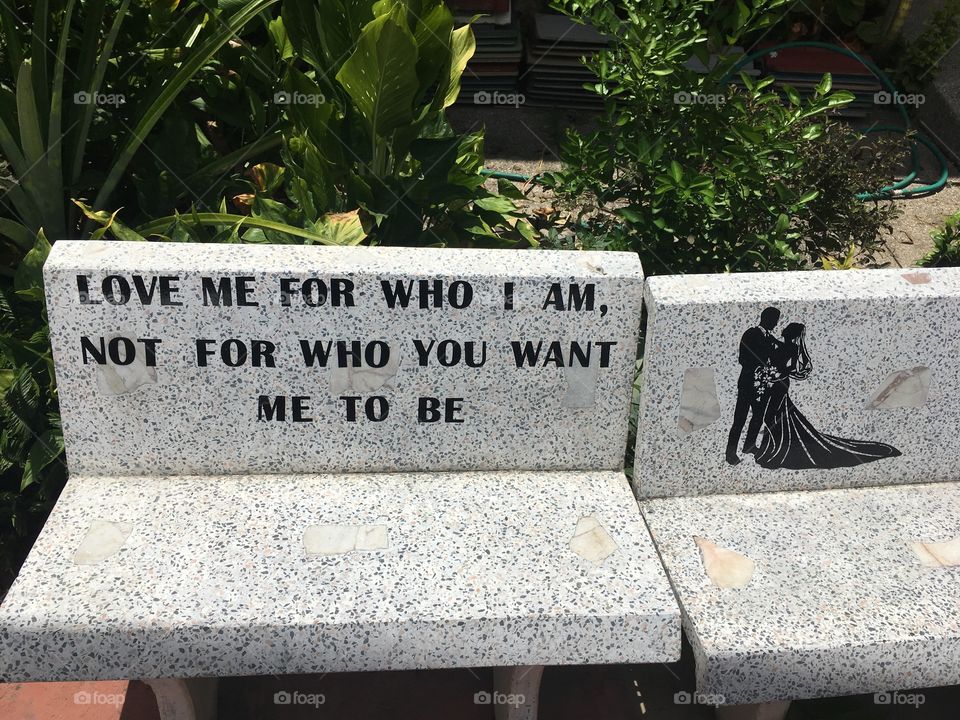 Beautiful words from a bench 