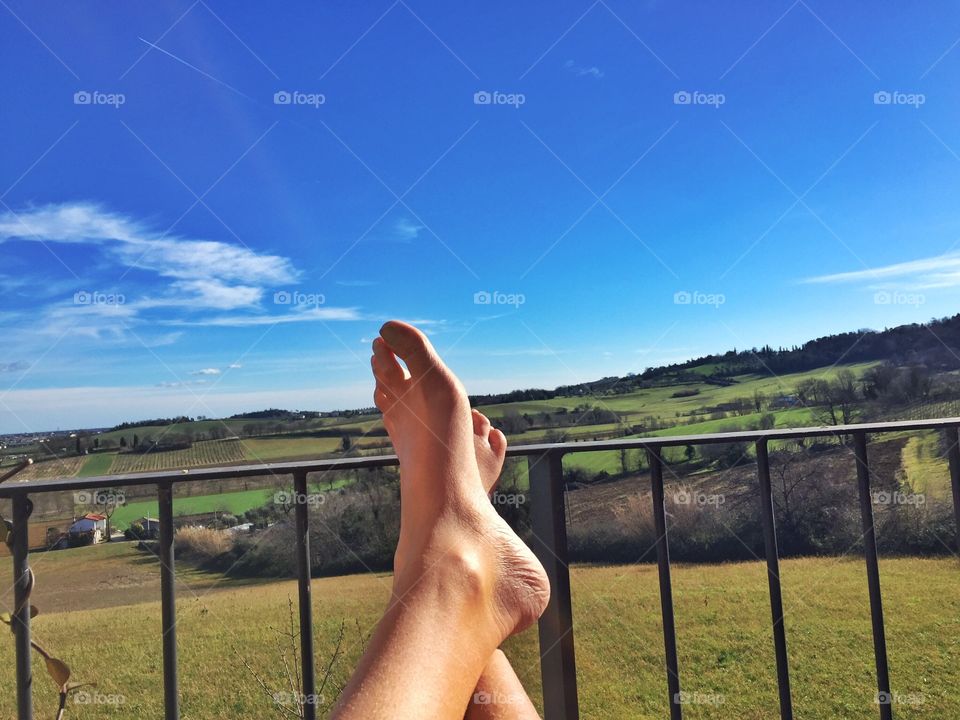 Barefoot in nature