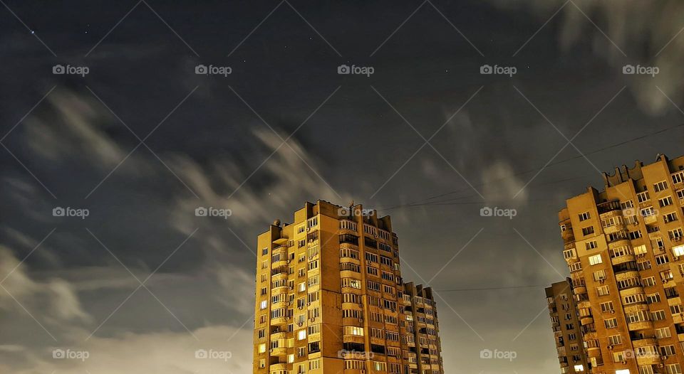 night sky of Kiev city