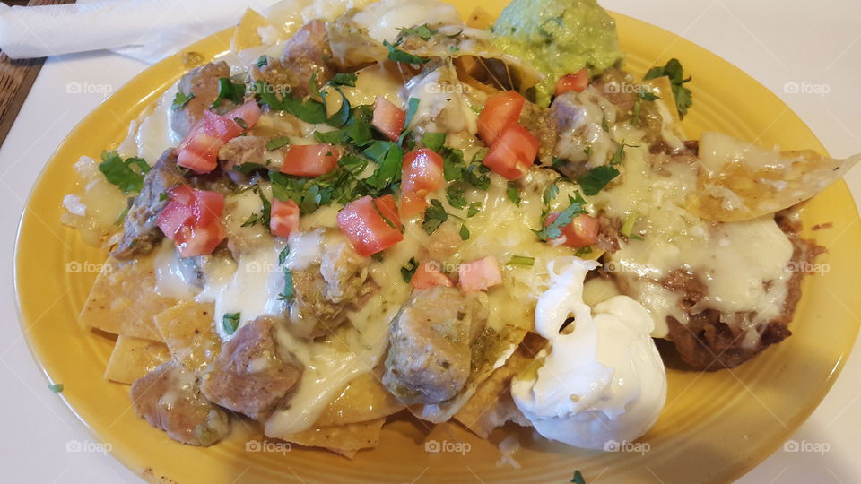 Nachos with everything thrown together
