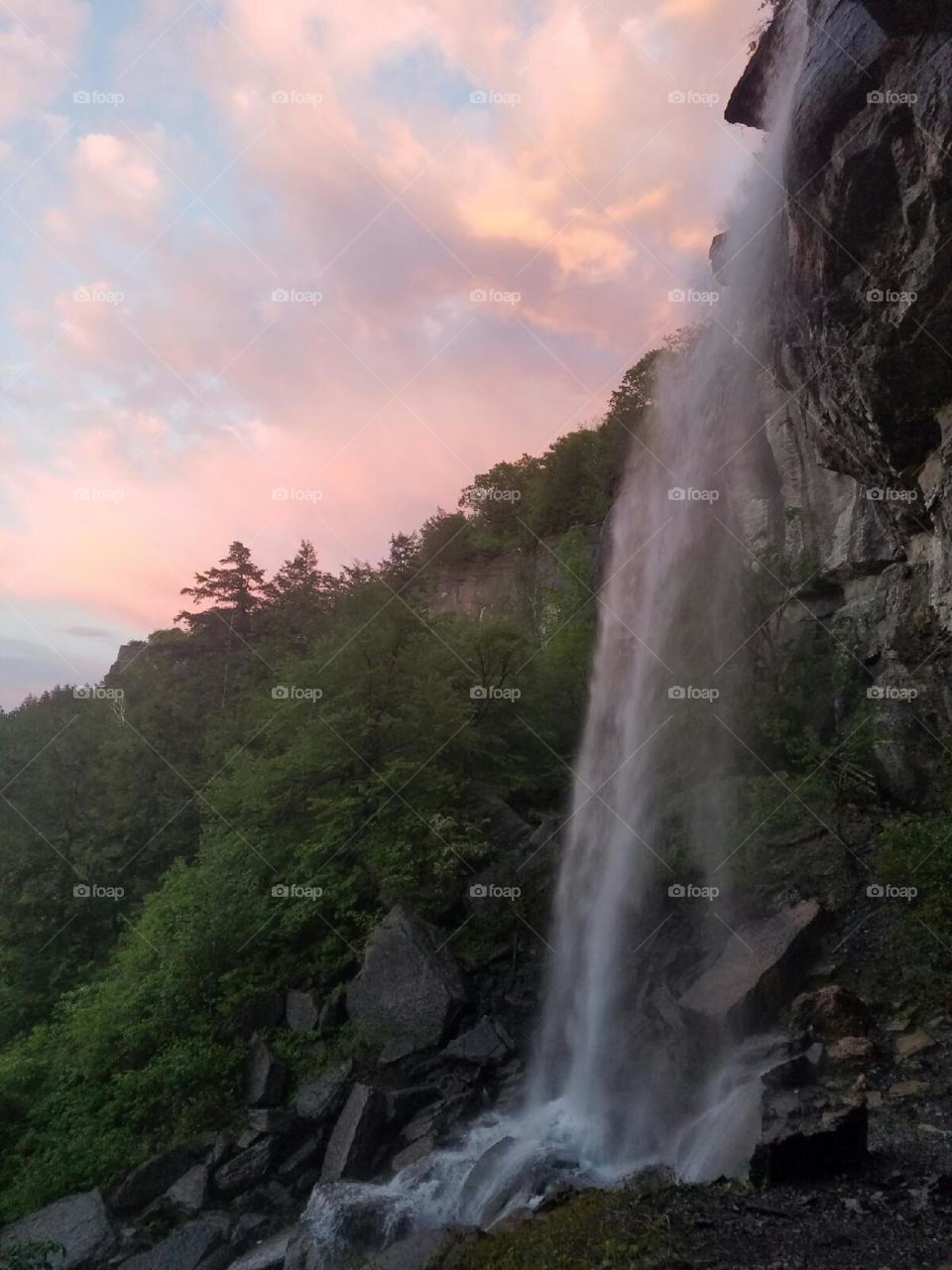 Waterfall Sunset