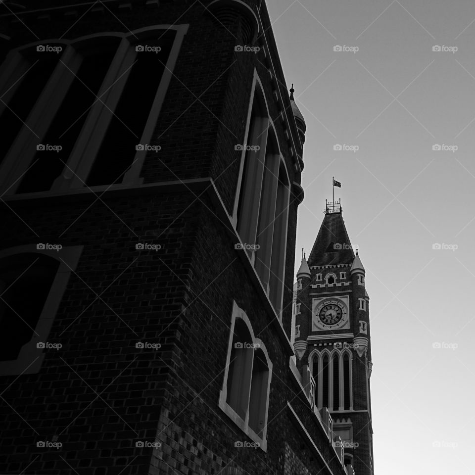 Victorian Free Gothic style building called Perth Town Hall.