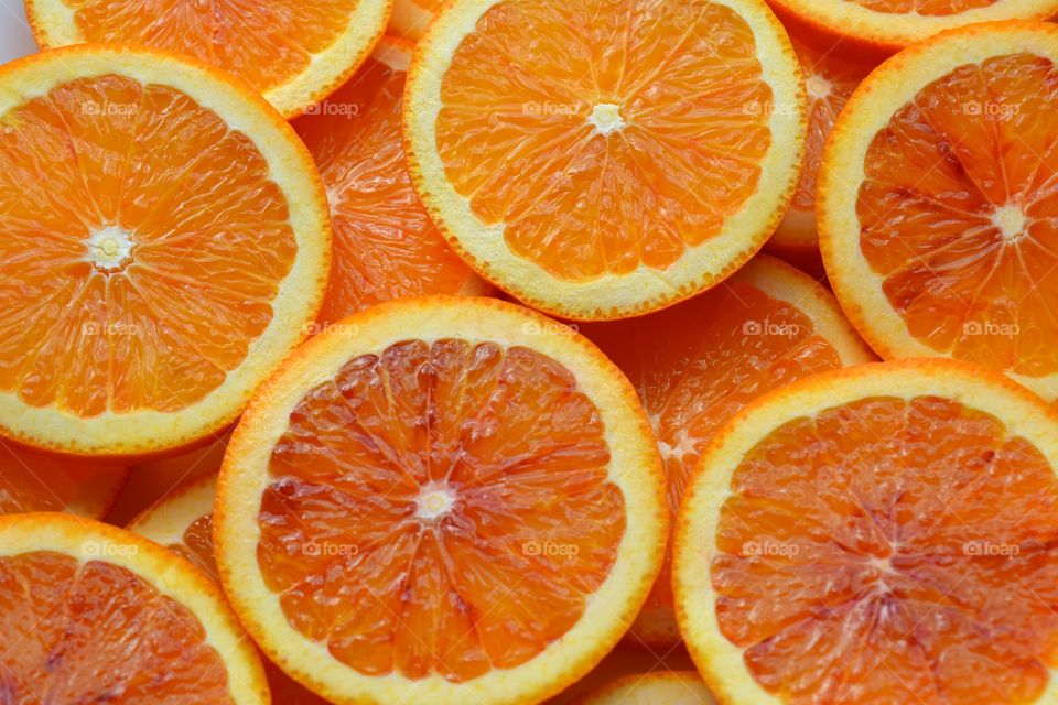 Full frame shot of orange slices