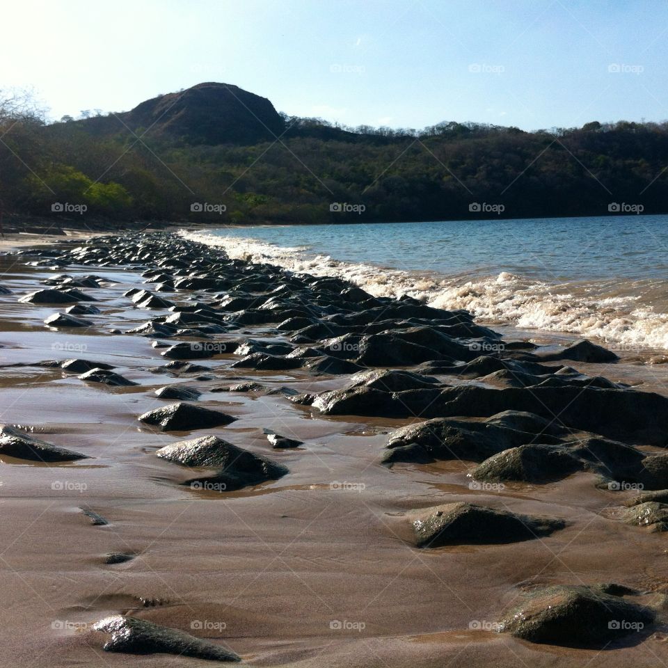 Rocky beach front