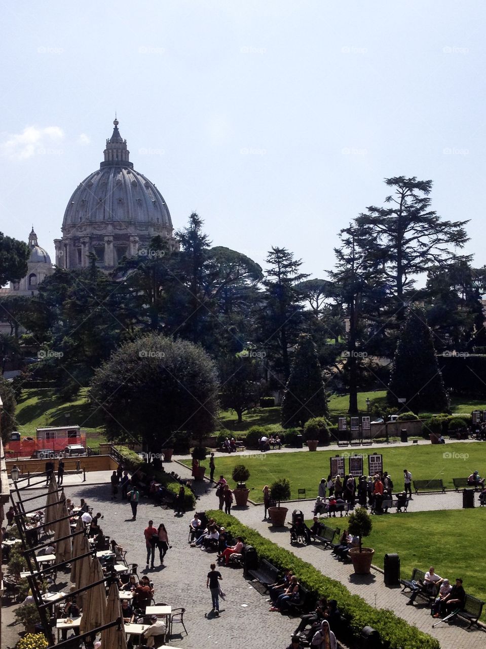 Vatican. The the museums of the Vatican. The courtyard view. The view of the cathedral of saint peter.