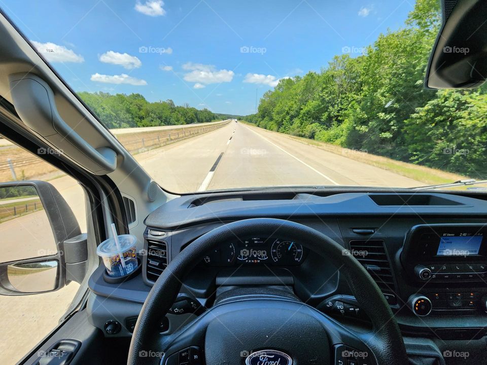 Driving across America in a rental van can lead to long, tedious time behind the wheel