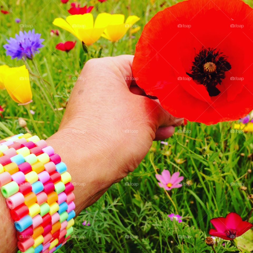 Homemade colorful bracelet