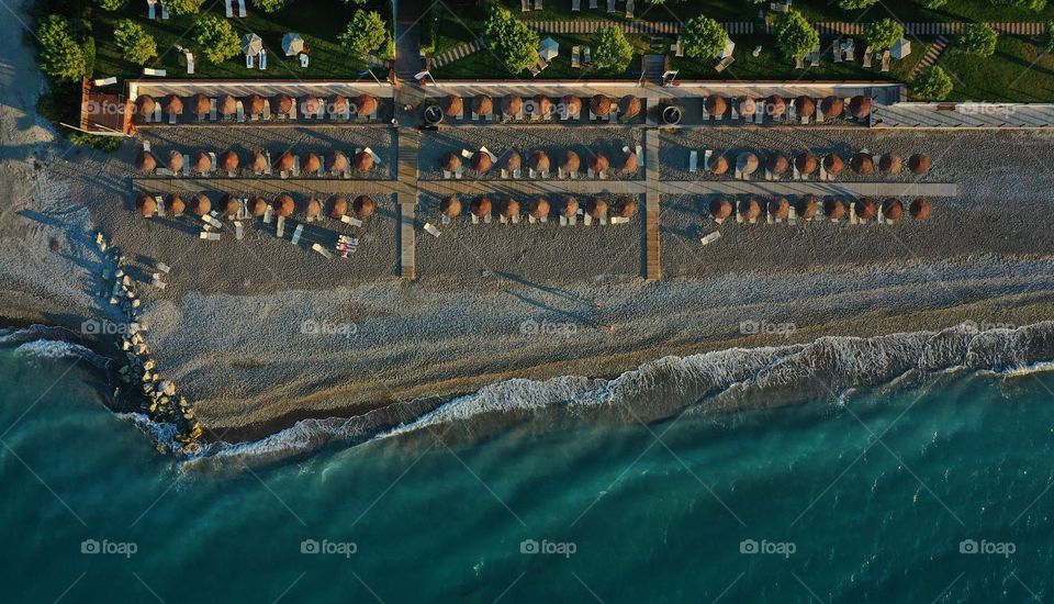 Aerial view of Beach strip in Rhodes 