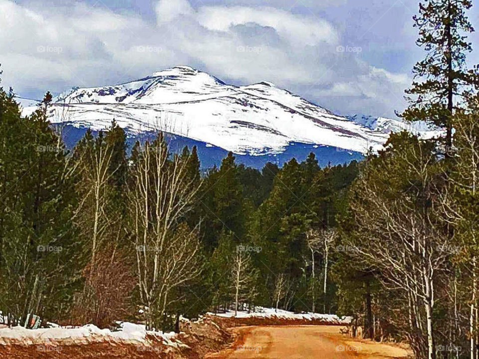 Snowcappped mts from road between Ward, CO. & Nederland, CO.❤️