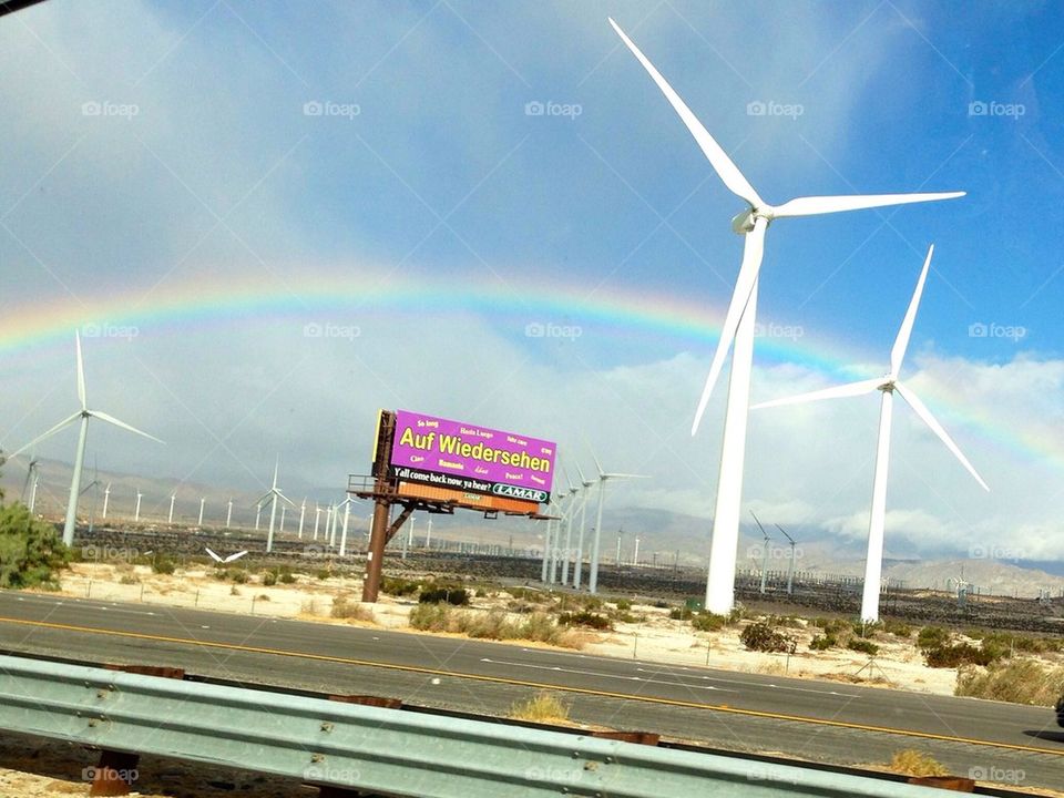 Windmills with Rainbow
