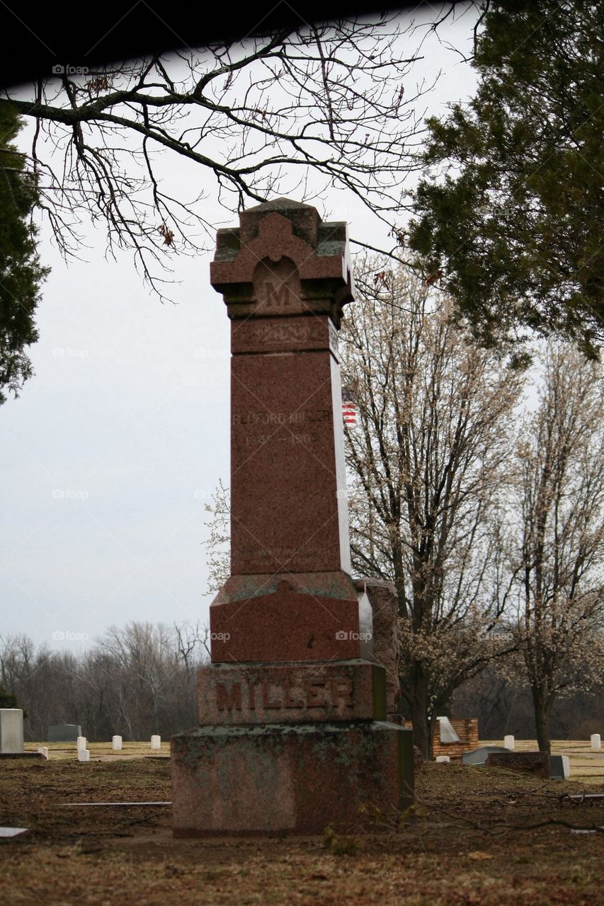 Tall old headstone 