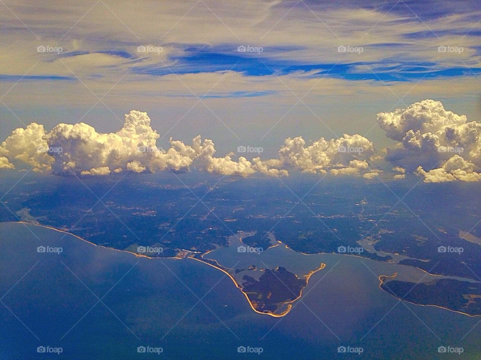 Aerial view of a sea