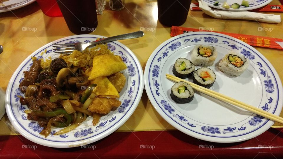 Chinese food n sushi