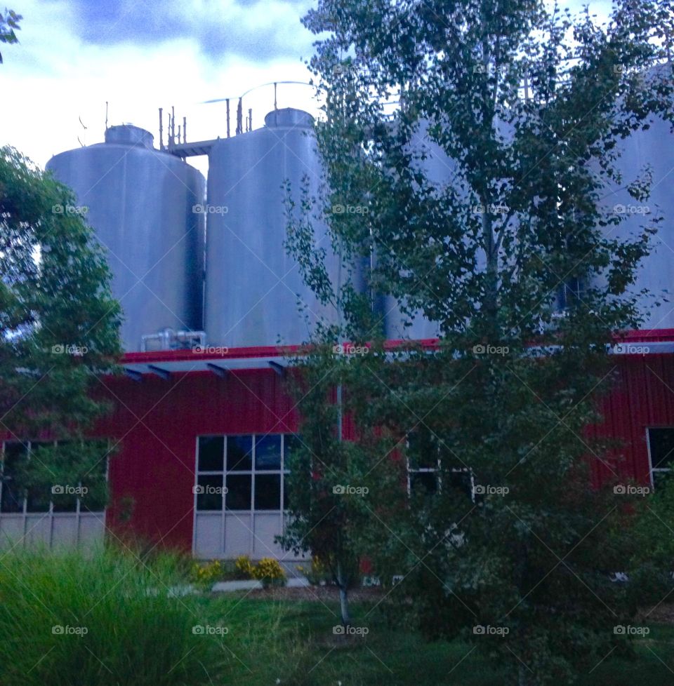Brewery tanks. Odell Brewery 
