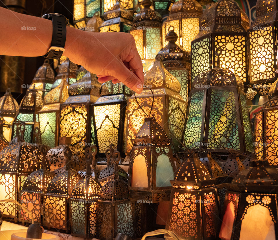 Beautiful lamp Store at Khan market in Kairo Egypt