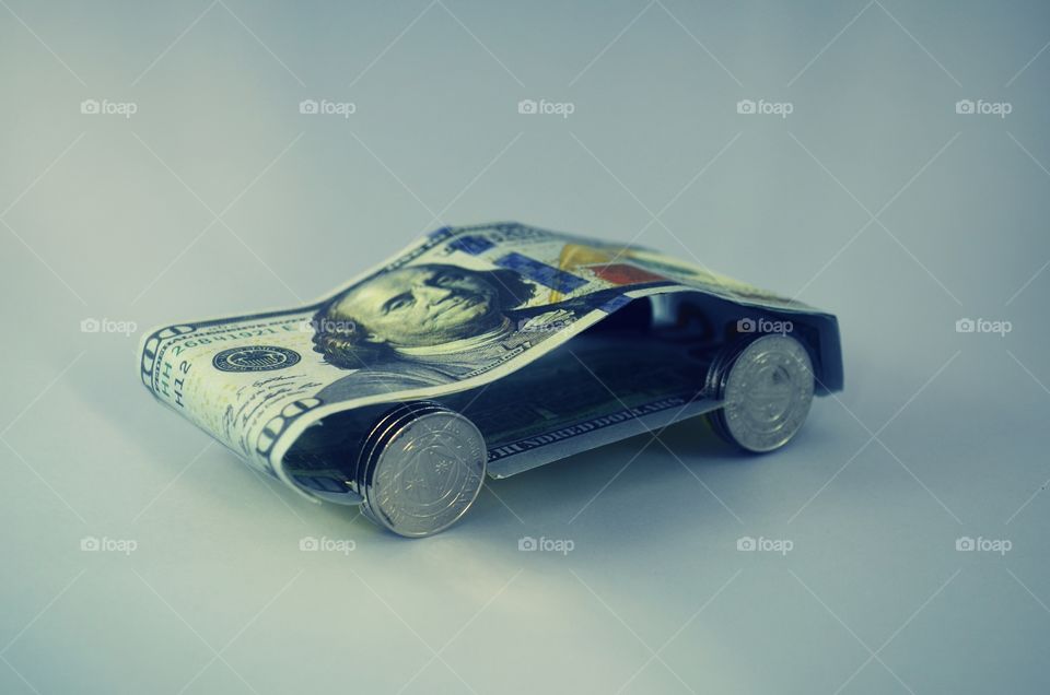 Car made of money 