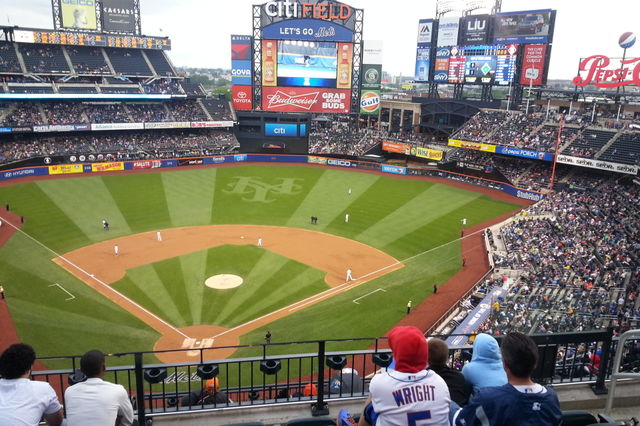 watching the game. citifield