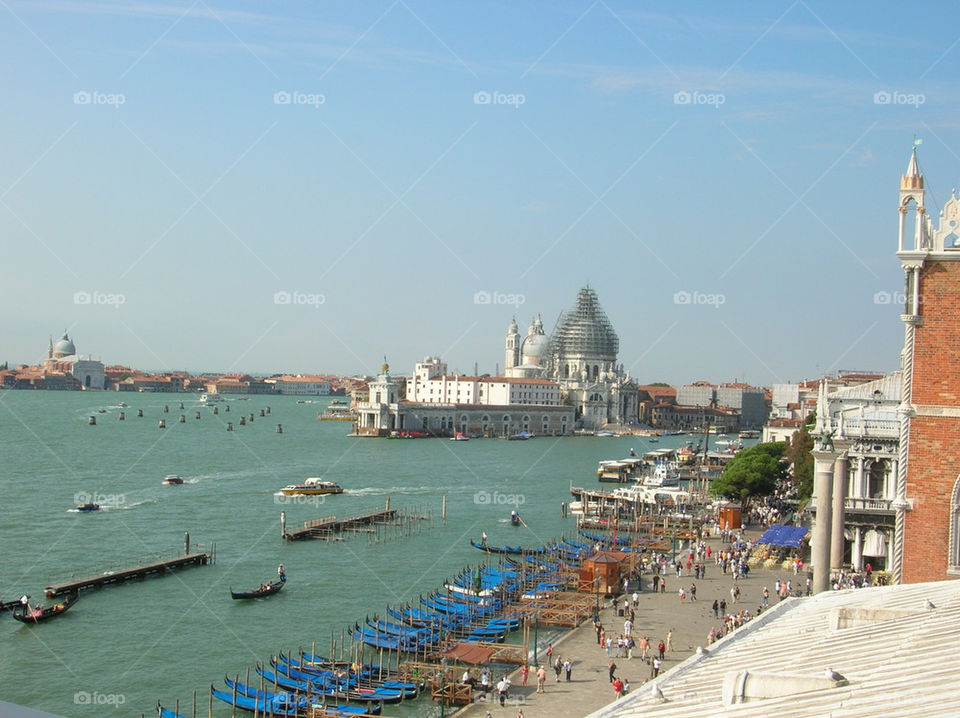 italy boats church canal by jeanello