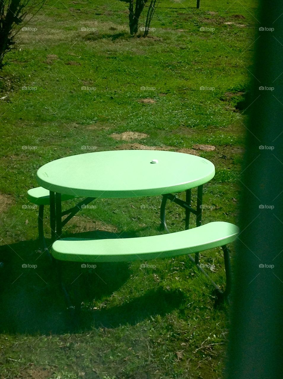 Green lonely kiddy table