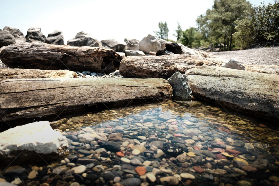 Rock and wood formation created by nature.