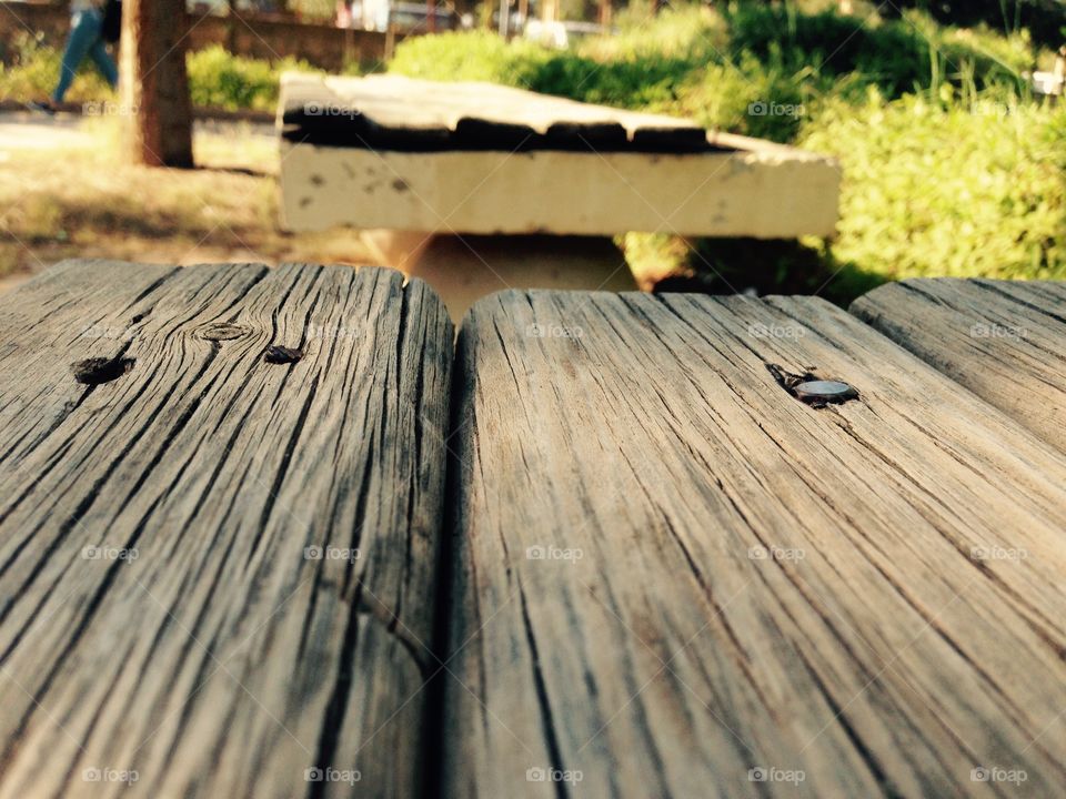 Wooden bench seat