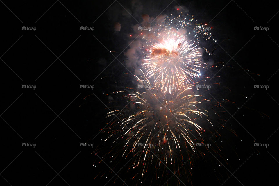 Fireworks, holiday, lights, flicker, splash, celebration, joy, sky, black sky, bright lights against the black sky, night, summer, night sky,
Bright lights of the salute against the black sky