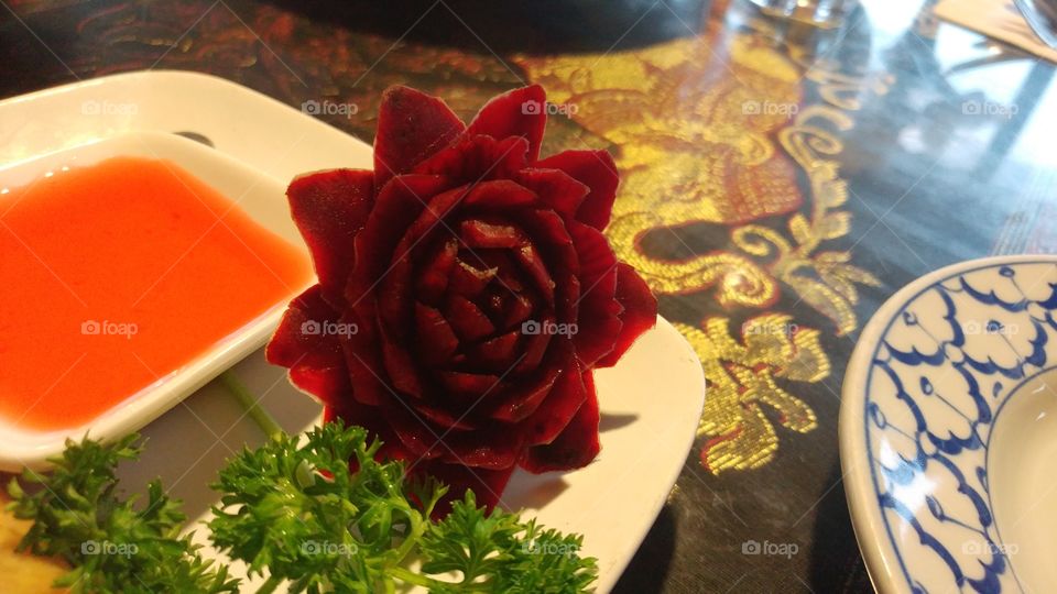 flower made out of a beet