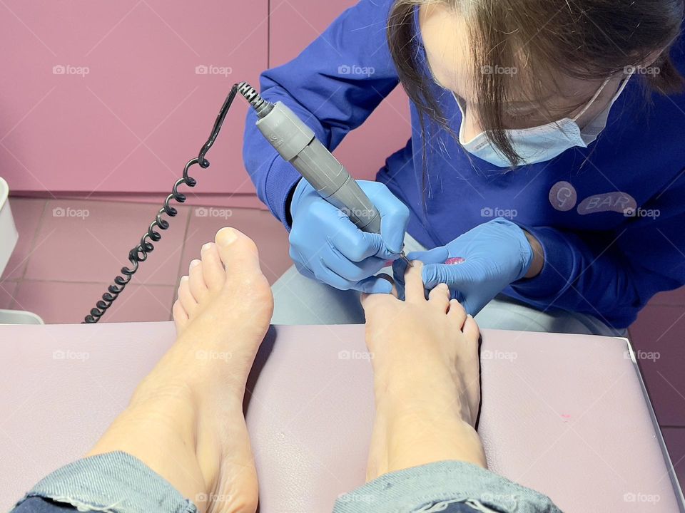 Pedicure of female feet