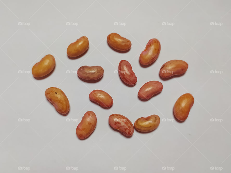 red beans on a white background