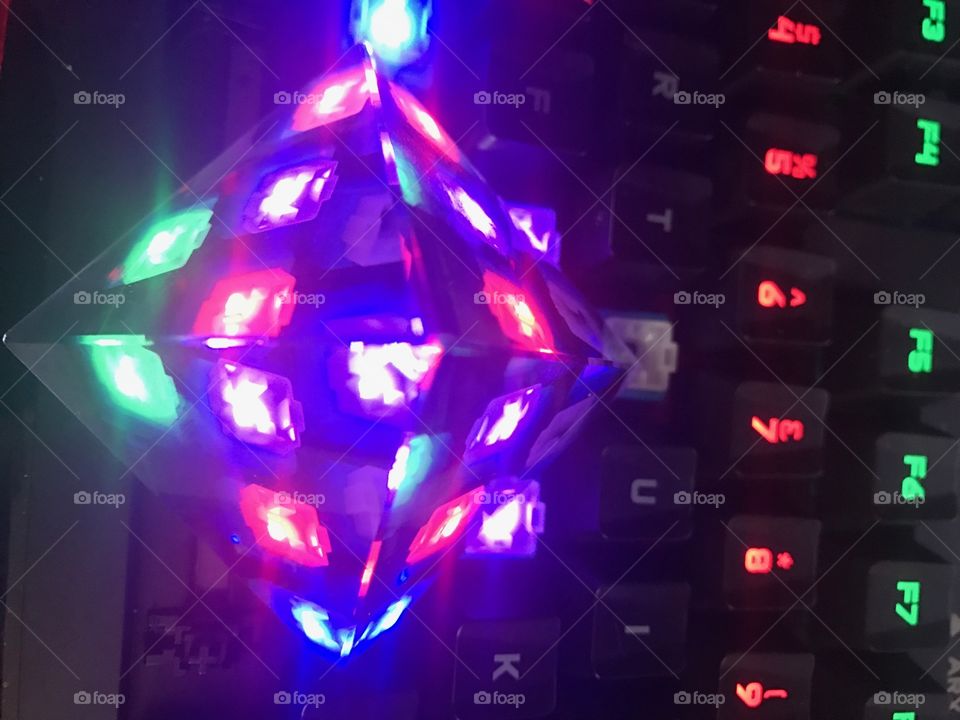 Led light in pyramid 