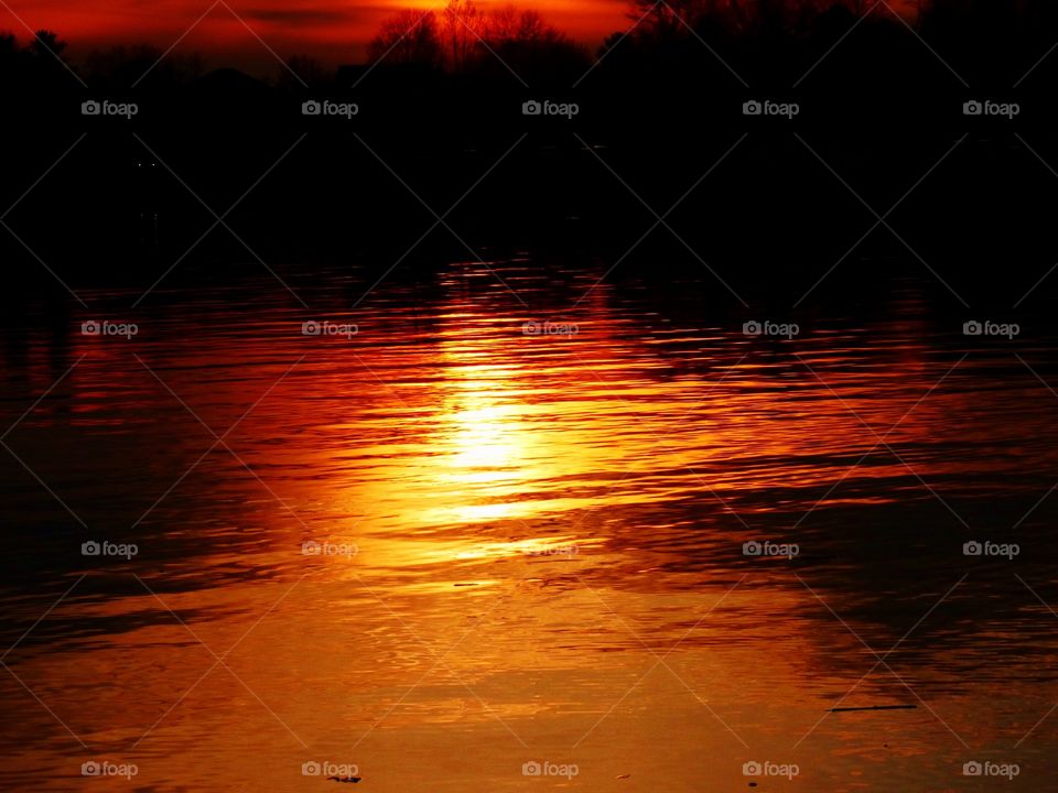 Sunset on the lake in Cicero Indiana 