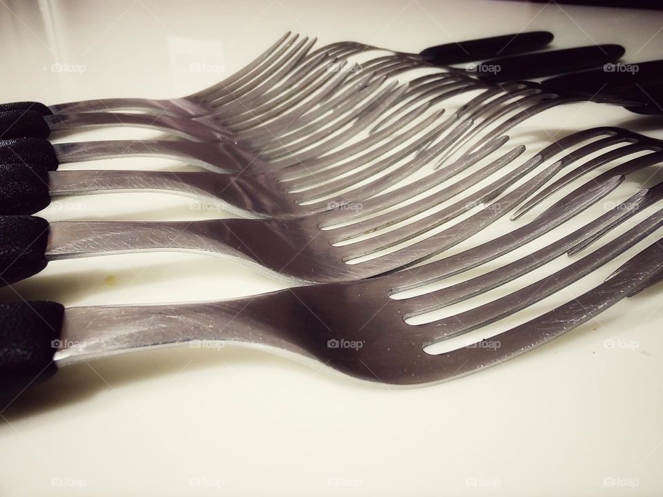 forks, just forks on the table.