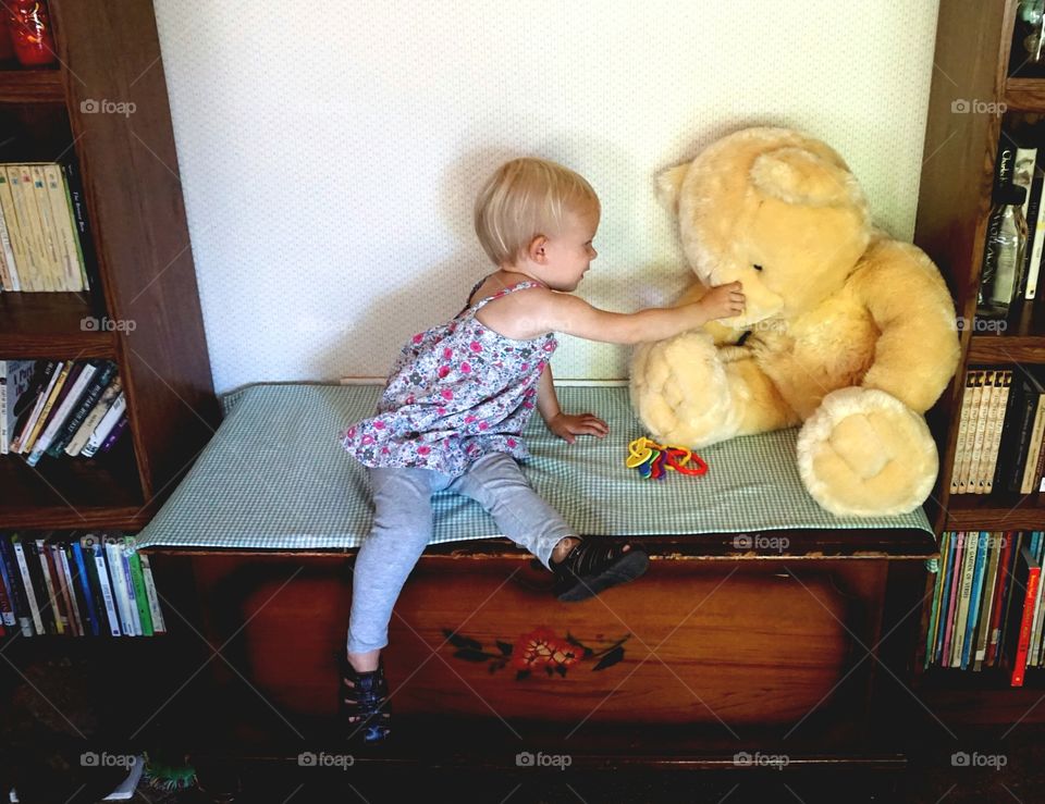 Baby & Bear. My parents house is a haven for kids. My cousin's daughter loved the stuffed animal section.