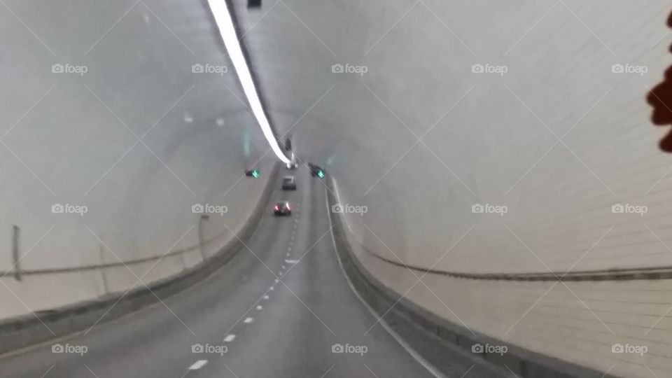 Driving inside a tunnel