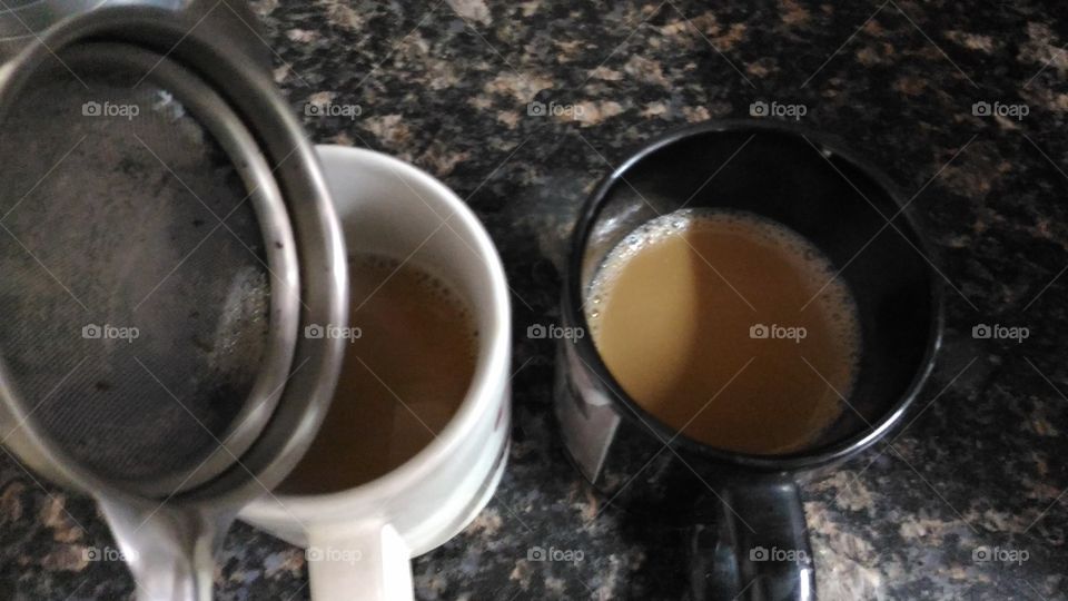 tea strainer and hot tea