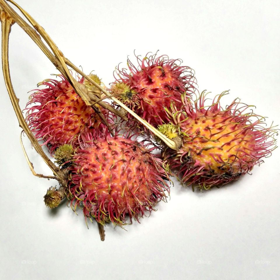 Fresh rambutan fruit on the table