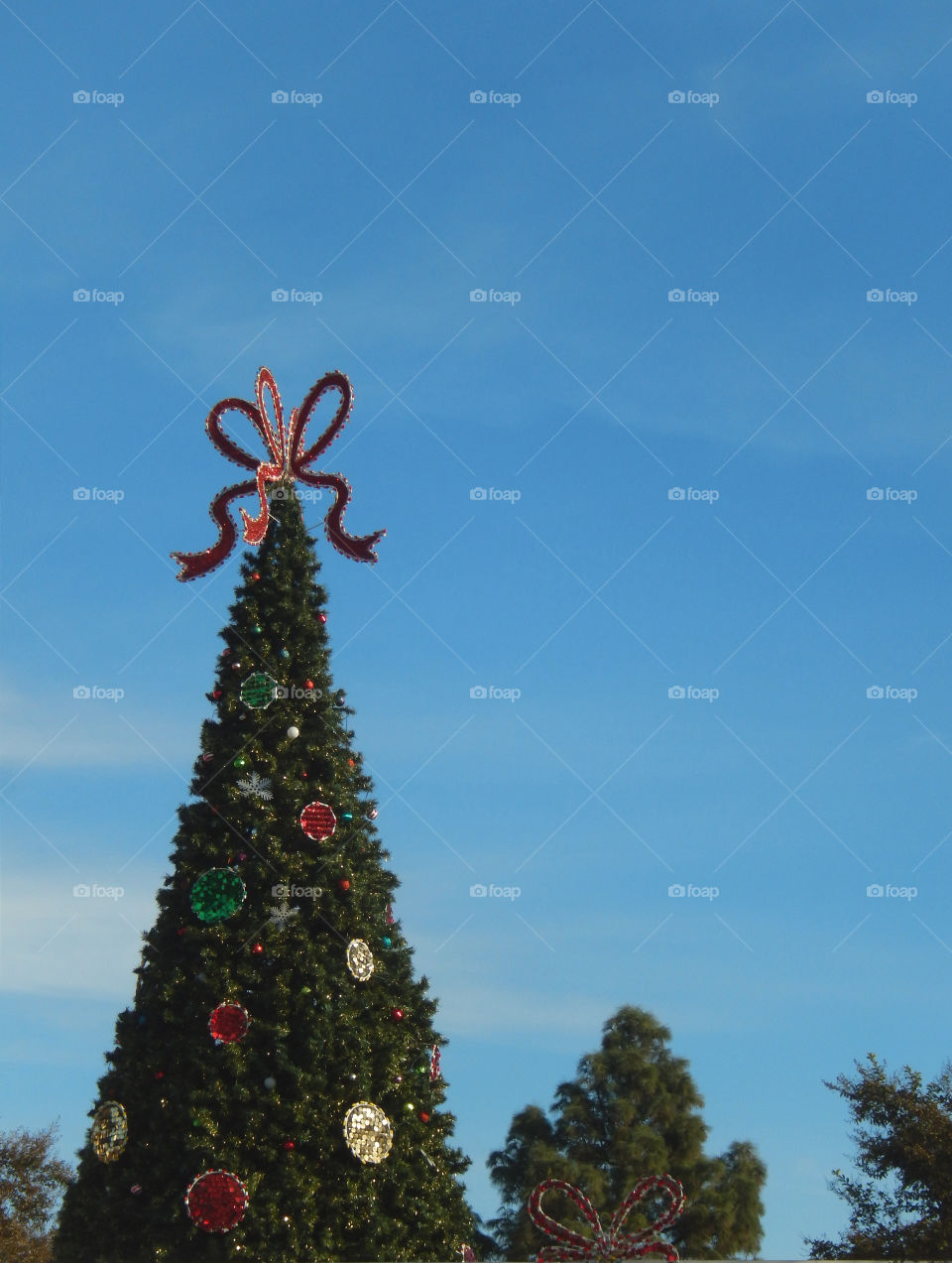 Christmas tree with decorations. Can be used as a background to send X'mas greetings