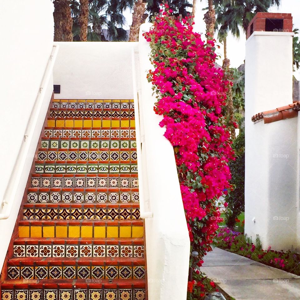 Tiled stairway