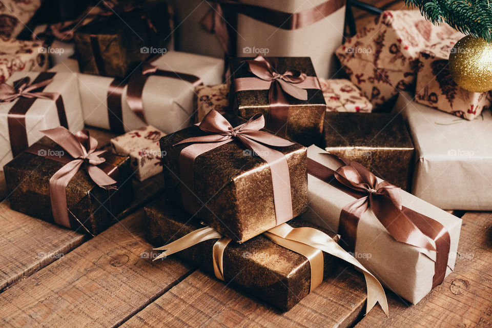 beautiful wrapped christmas presents