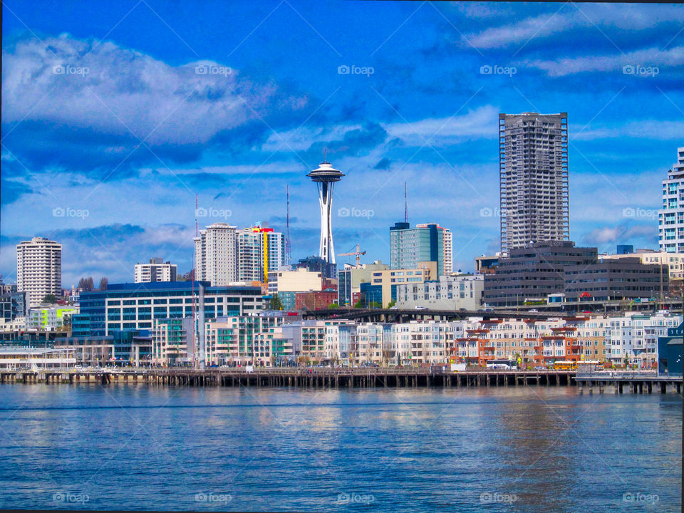 Seattle from Ferry in HDR