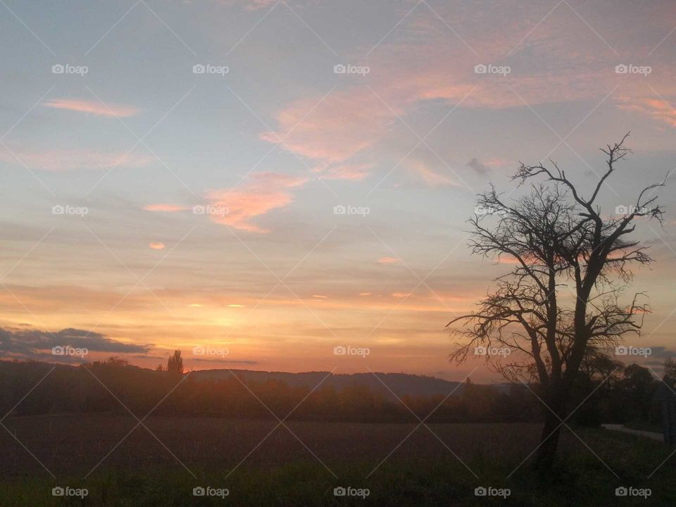 Sunset in the Czech republic