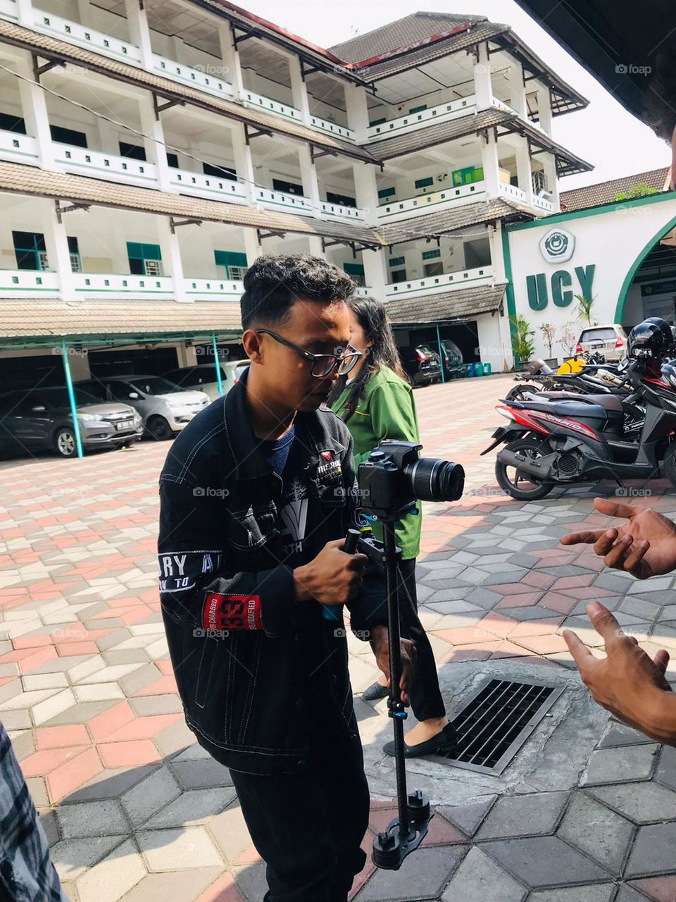 camera man is taking video