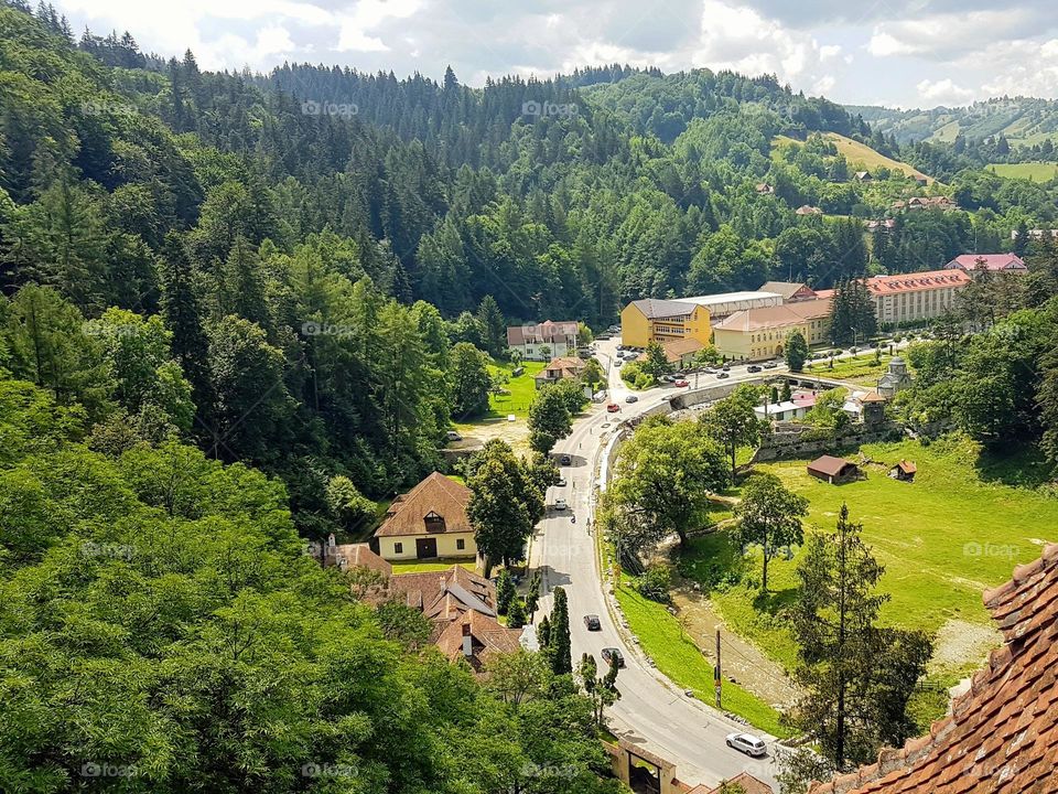 view from Dracula's castle, Transylvania, Romania