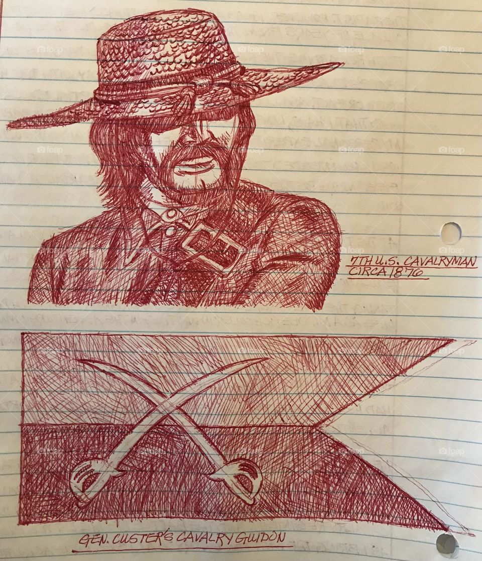 Ink sketches in a journal.