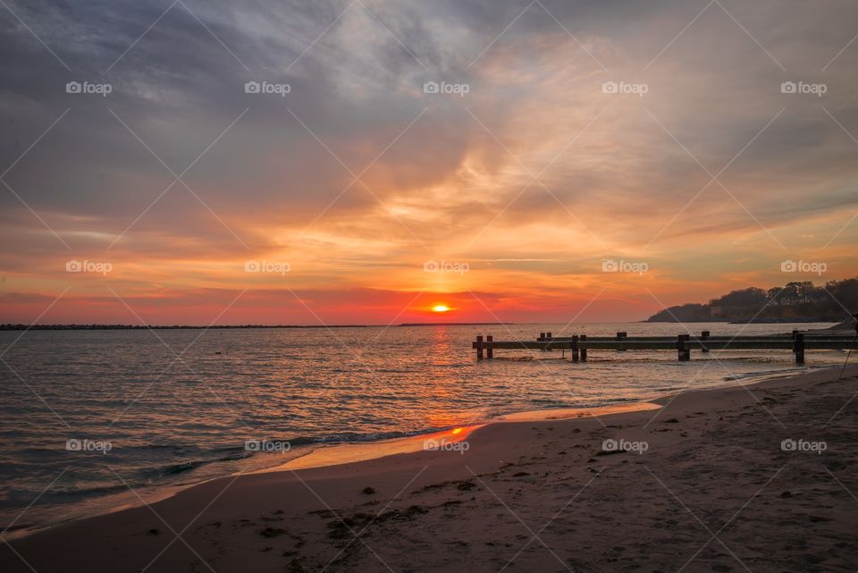 Sunrise at the lake while on summer vacation