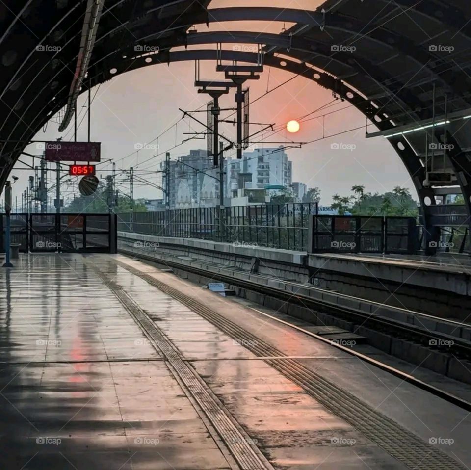 Tilak Nagar metro station of India.