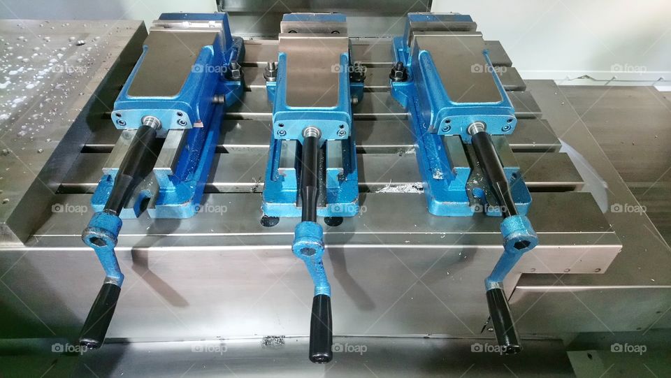 Three CNC Bed plate, arm and base, benchwork, balancing stand, chuck, clamp hook, cradle