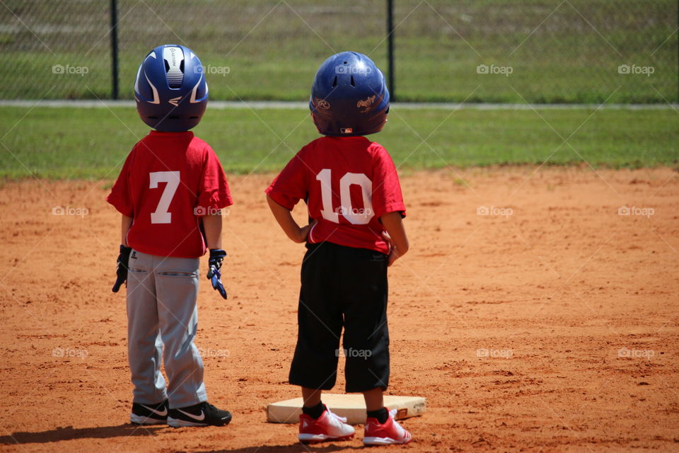 Kids on the baseball field