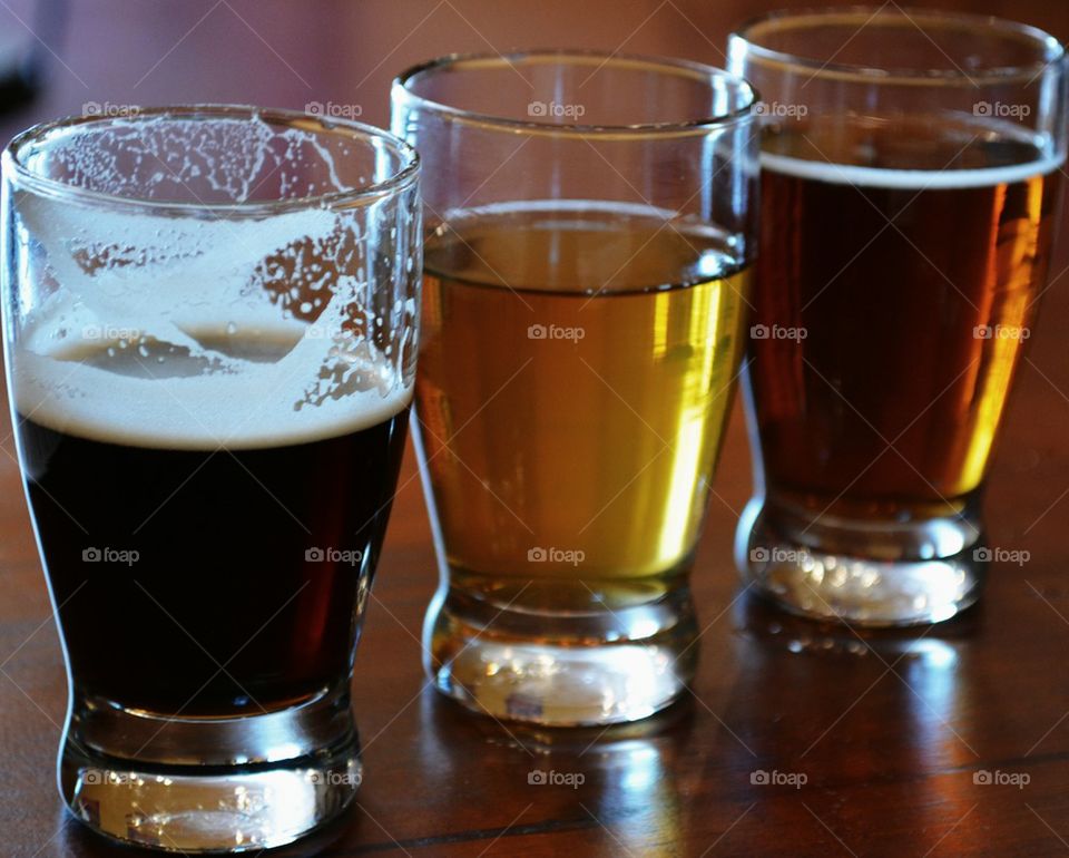 tasting beer at a brewery