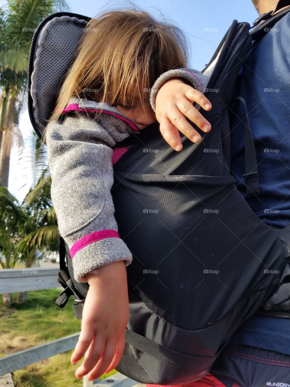 asleep in the backpack